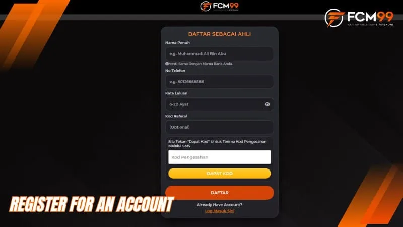 Register for an Account